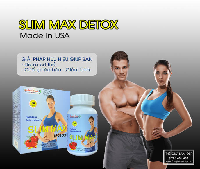 Slim max Detox USA - Viên uống detox giảm béo nhanh, an toàn, hiệu quả